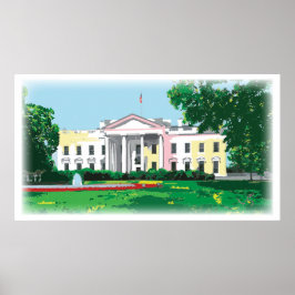 Póster Pintura digital de la Casa Blanca - Washington DC