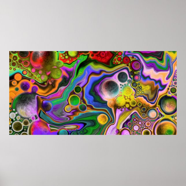 Póster Pintura digital de pintura con fondo de líquido de (Frente)