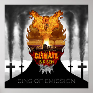 Póster Pintura digital sobre el cambio climático.