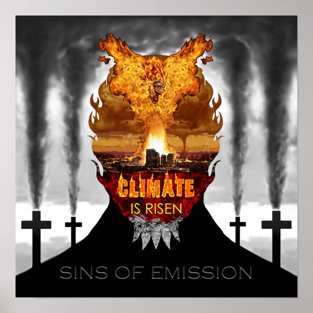 Póster Pintura digital sobre el cambio climático. (Frente)