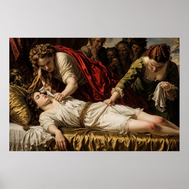 Póster Pintura dramática barroca Escena clásica de celos (Frente)