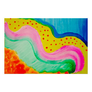 Póster Pintura ecléctica colorida arte moderno dinámico