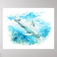 Pintura en Acuarela de Delfín Mular