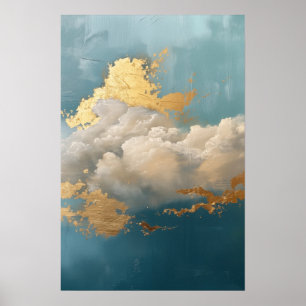 Póster Pintura en la nube y detalles de oro