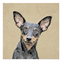Pintura en miniatura de Pinscher Cute arte origina