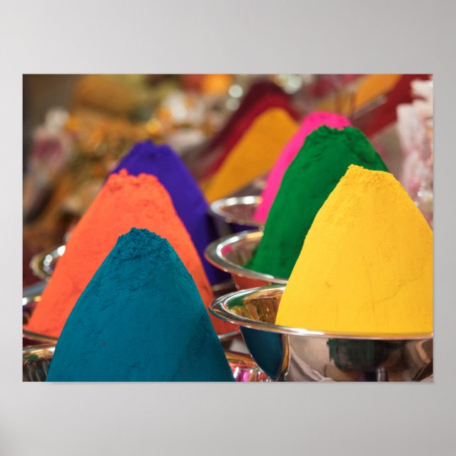 Póster Pintura en Polvo Colorida Holi (Frente)