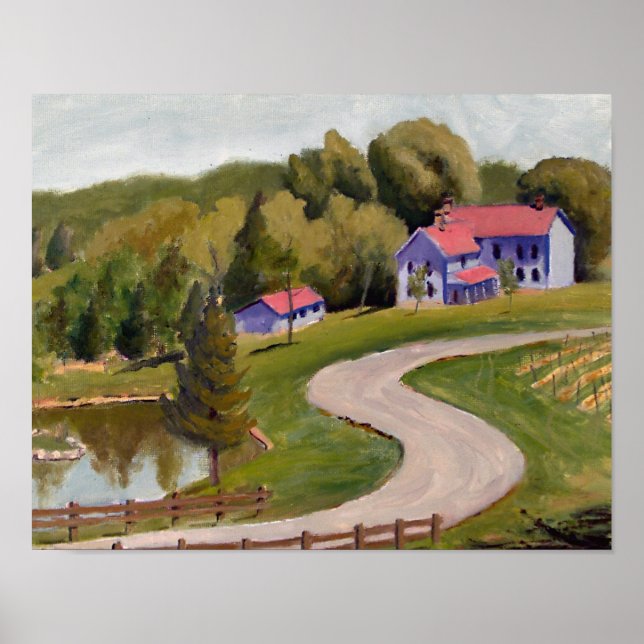 Póster Pintura escénica del aceite de la bodega de vinos  (Frente)