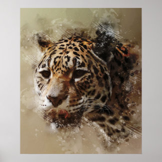 Póster pintura estética de color marrón chita facial acua