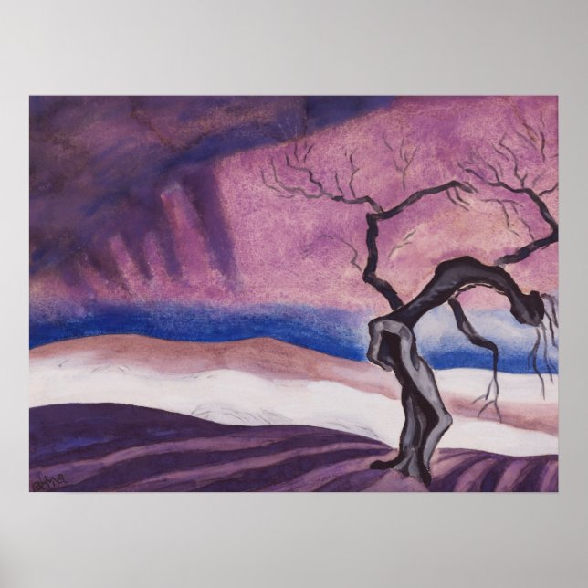 Póster Pintura estética de Gótico púrpura de época (Frente)