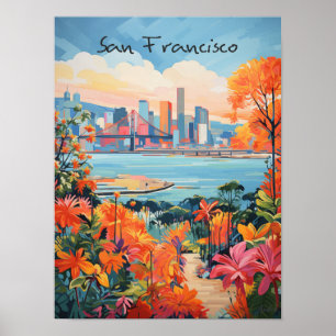 Póster Pintura estética de la ciudad de viaje a San Franc
