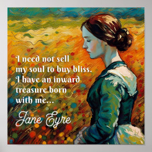 Póster Pintura estilo monet de la cita de Jane Eyre