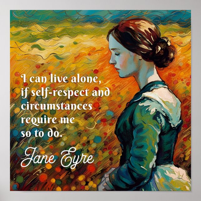 Póster Pintura estilo monet de la cita de Jane Eyre (Frente)