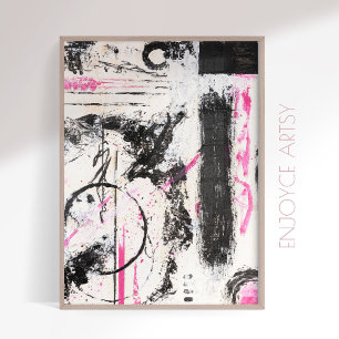 Póster Pintura expresiva de wabi sabi negro
