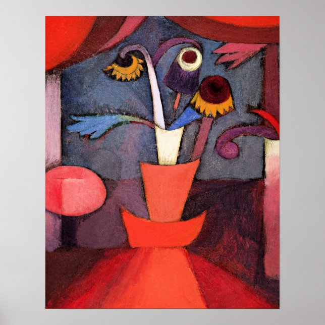 Póster Pintura famosa de Paul Klee, Flor de otoño, (Frente)
