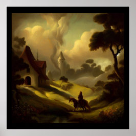 Póster Pintura fantástica 2 - Paisaje medieval