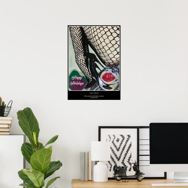 Póster Pintura 'Festive Fishnets' en una  (Oficina en casa)