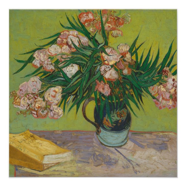 Póster Pintura floral de Vincent Van Gogh Oleander (Anverso)