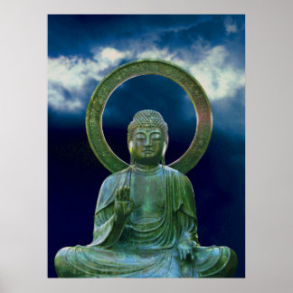 Póster Pintura fotográfica de Buda de Bronce