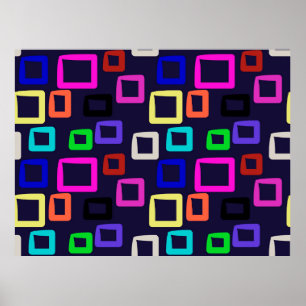 Póster Pintura geométrica cuadrada, gráfico de diseño sin