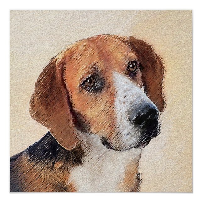 Póster Pintura Harrier - Arte Perro Original Cuto (Anverso)