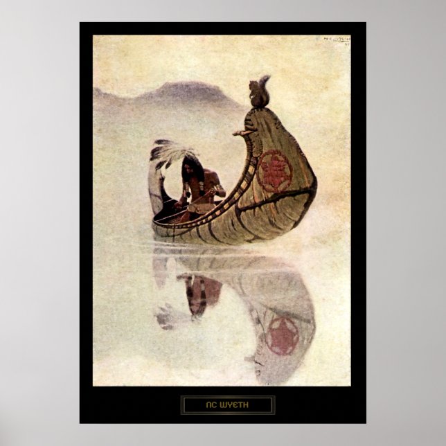 Póster Pintura histórica de CN Wyeth Hiawatha (Frente)