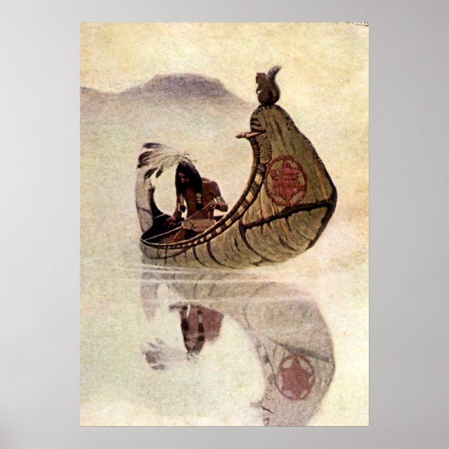 Póster Pintura histórica de Hiawatha de NC Wyeth (Frente)