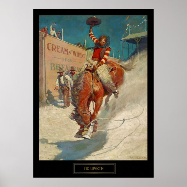 Póster Pintura histórica de NC Wyeth "El Rodeo" (Frente)