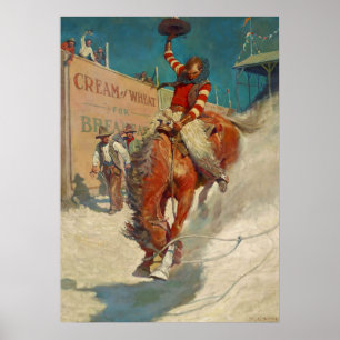 Póster Pintura histórica de NC Wyeth "El Rodeo"