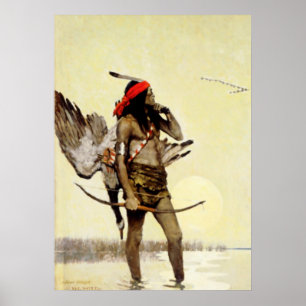 Póster Pintura histórica de NC Wyeth: Indígena americano
