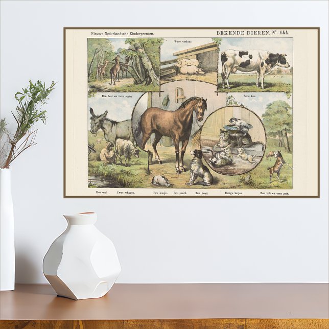 Póster Pintura holandesa de la granja Animal Vintage (Subido por el creador)