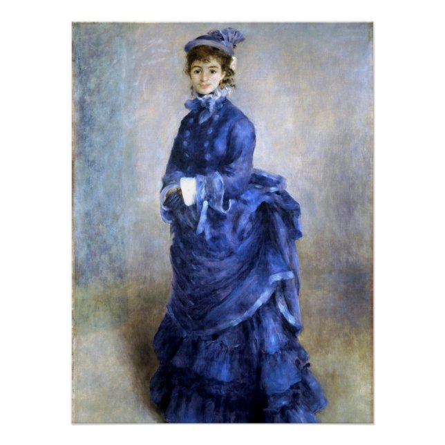Póster Pintura impresionista de Blue Lady Parisienne Reno (Anverso)