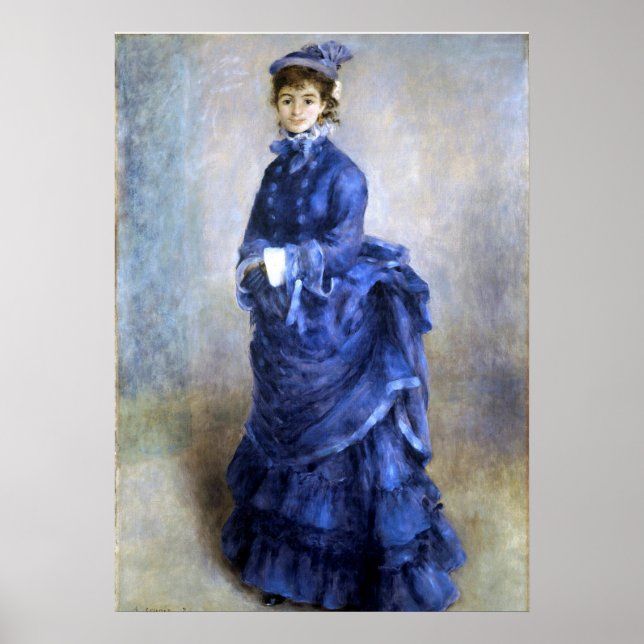 Póster Pintura impresionista de Blue Lady Parisienne Reno (Frente)