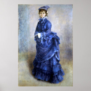 Póster Pintura impresionista de Blue Lady Parisienne Reno