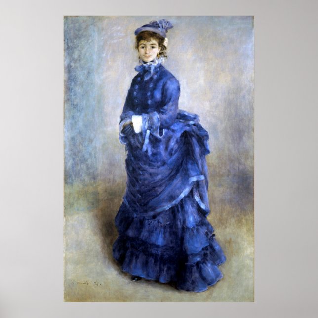 Póster Pintura impresionista de Blue Lady Parisienne Reno (Frente)