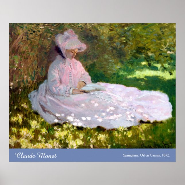 Póster Pintura impresionista de Claude Monet Springtime (Frente)