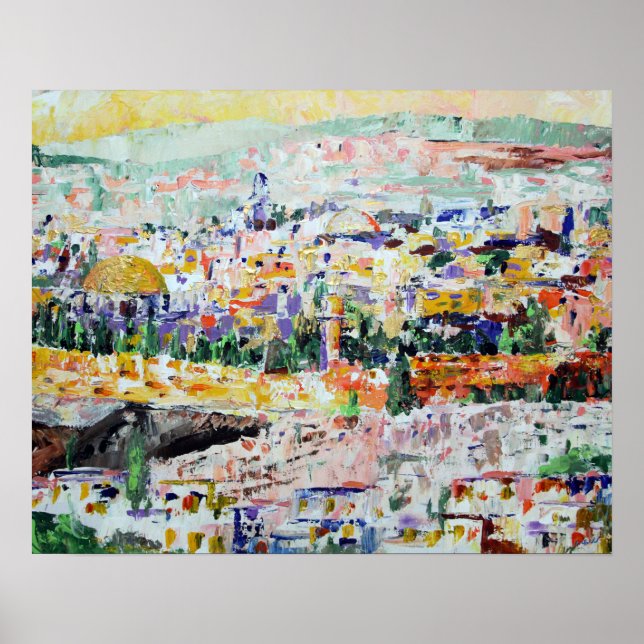 Póster Pintura impresionista de Jerusalén-Israel (Frente)