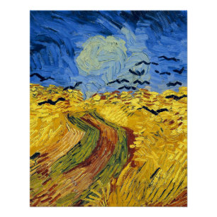 Póster Pintura impresionista de Van Gogh Wheat Fields