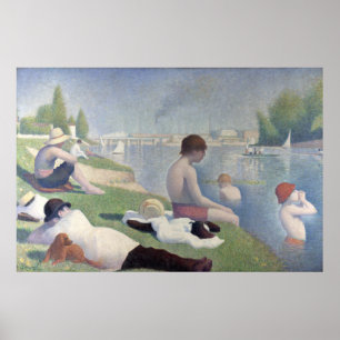 Póster Pintura impresionista del Bathers Georges Seurat N