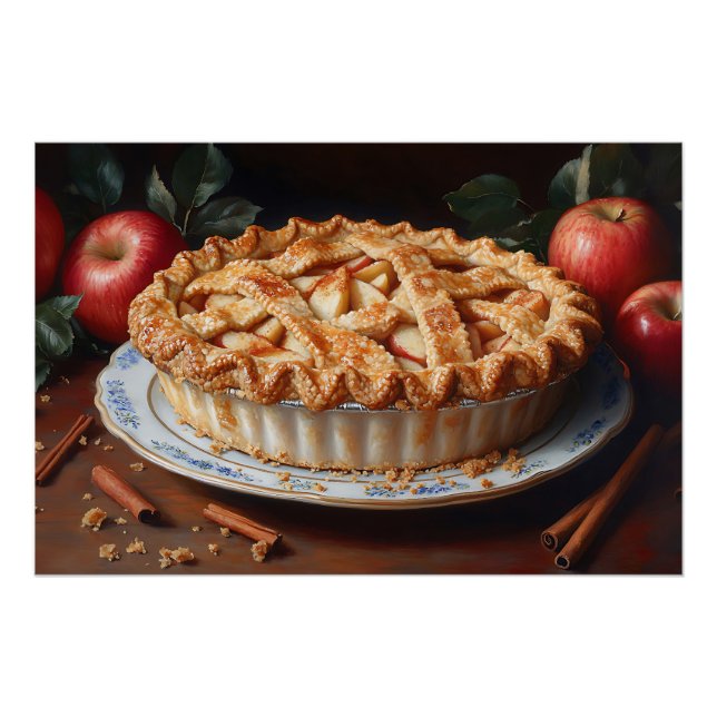 Póster Pintura inspirada en el Apple Pie Vintage (Anverso)
