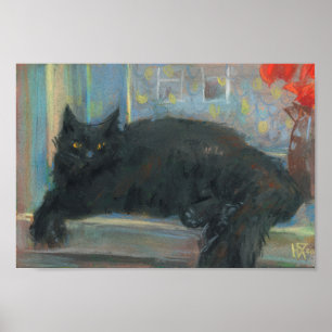 Póster Pintura interrumpida de Nap, Impresionismo de Gato