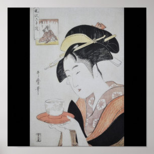 Póster Pintura japonesa antigua circa 1796