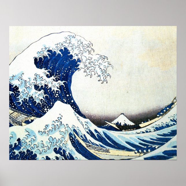 Póster Pintura japonesa "La gran ola" de Hokusai (Frente)