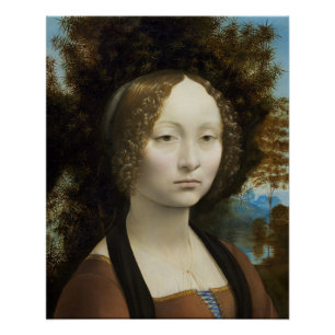 Póster Pintura Leonardo Da Vinci Ginevra De' Benci