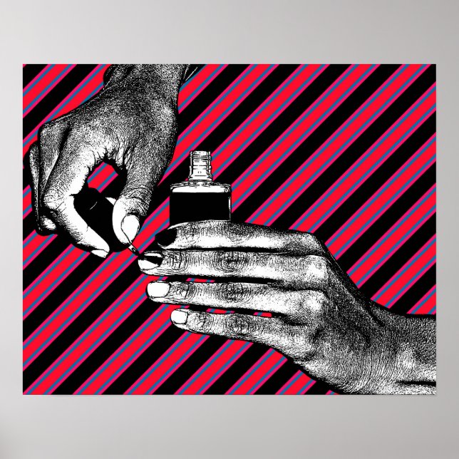 Póster Pintura manual uñas de los dedos Manicura maquilla (Frente)