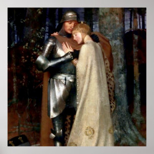 Póster Pintura medieval de Aucassin y Nicolette de Marian