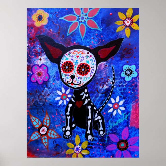 PÓSTER PINTURA MEXICANA DE CHIHUAHUA DIA DE LOS MUERTOS