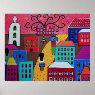 PÓSTER PINTURA MEXICANA DE LA CIUDAD PRISARTS DEL PUEBLO