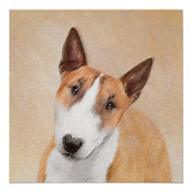 Póster Pintura Miniatura de Bull Terrier - Cute Original  (Anverso)