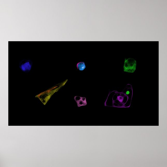 Póster Pintura minimalista de objetos negros (Frente)
