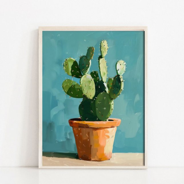 Póster Pintura moderna abstracta de cactus, Bodegón de ca (Subido por el creador)